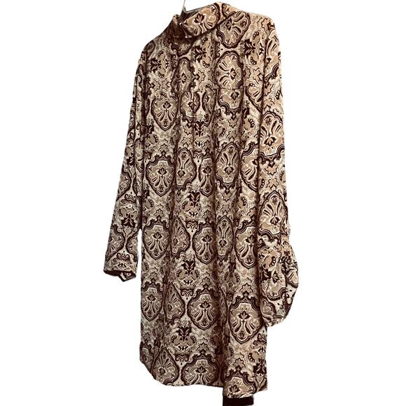 WHITE STAG LONG SLEEVES, BUTTON- UP BLOUSE, WOMENS, 2X(18W/20W), BROWN BEIGE - Picture 5 of 11